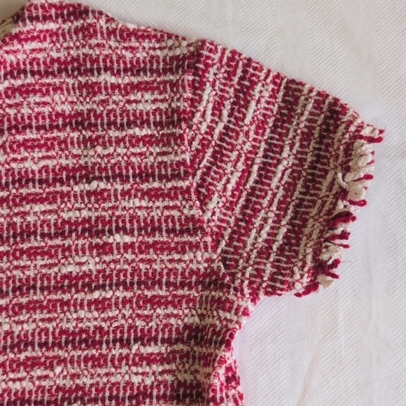 zara red boucle tweed shift dress with patch pockets girls size 6 - Picture 3 of 8